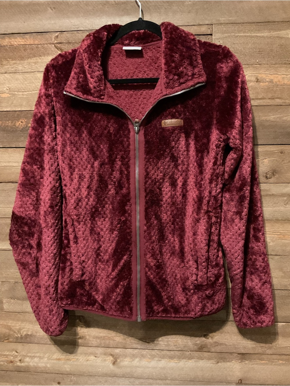 Columbia Women's Fire Side II Sherpa Full Zip Fleece Jacket Maroon Size Large